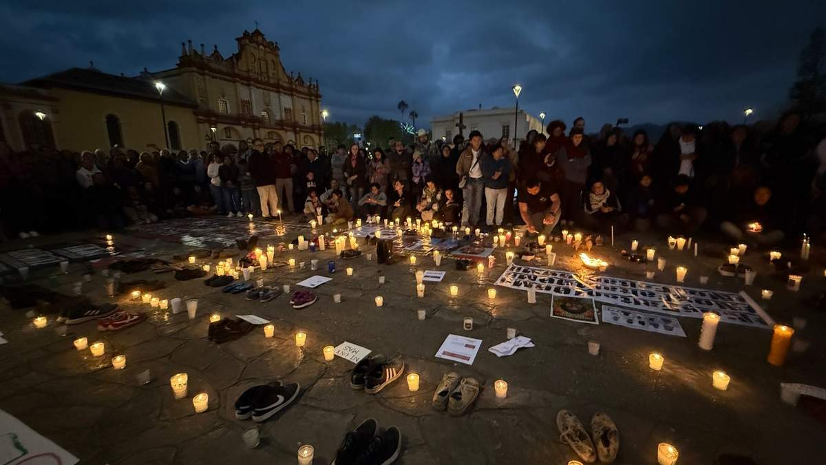 Manifestación en Chiapas por los desaparecidos de Jalisco y todo México