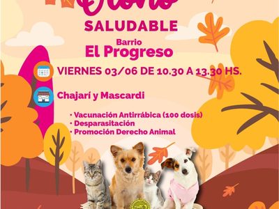 Habrá vacunación y desparasitación gratuita para mascotas en el barrio El Progreso
