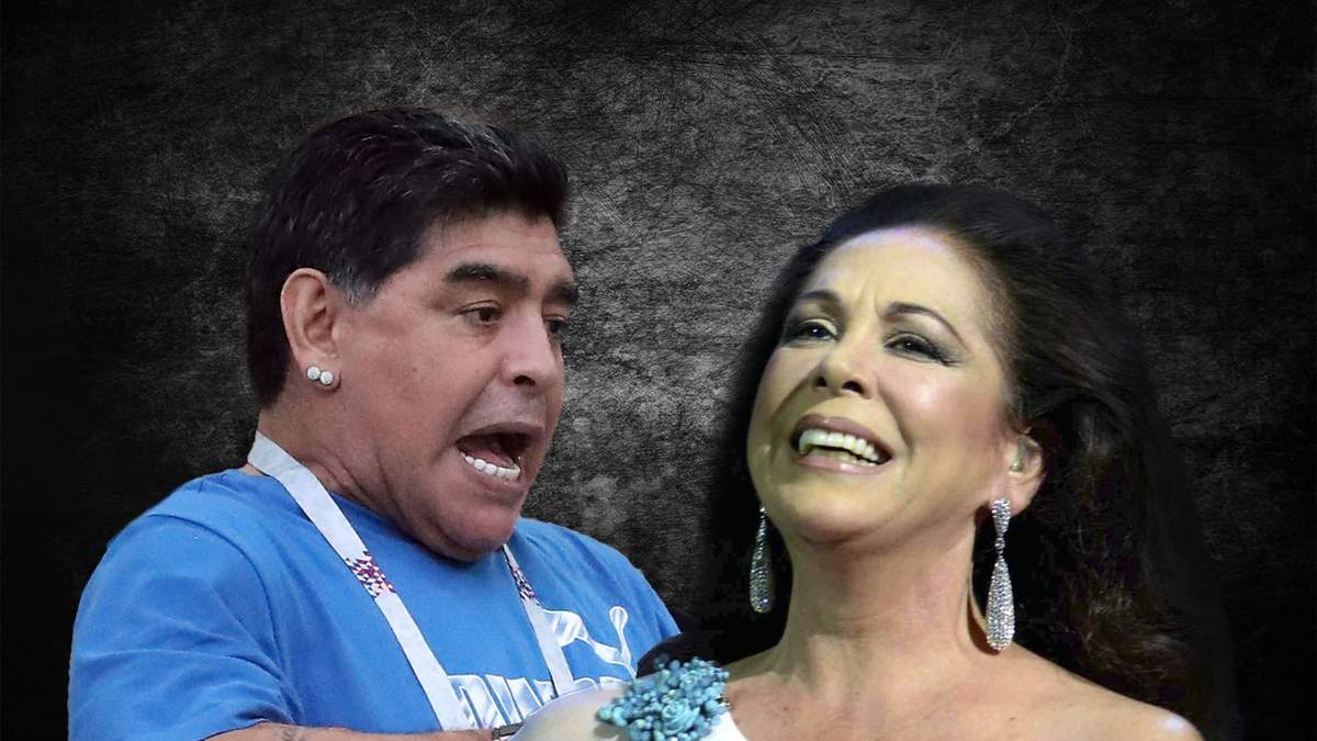 Diego Maradona e Isabel Pantoja. Fuente: (Minuto Neuquén)