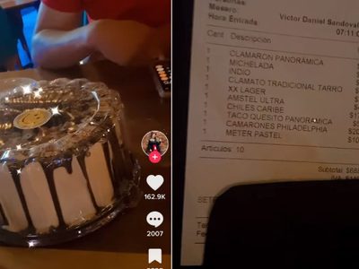 Mesero que ofreció a clientes refrigerar su pastel y les cobró 100 pesos más se hace viral