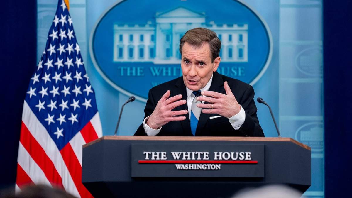 El asesor de comunicaciones de seguridad nacional de la Casa Blanca, John Kirby, durante una sesión informativa en la Casa Blanca, en Washington