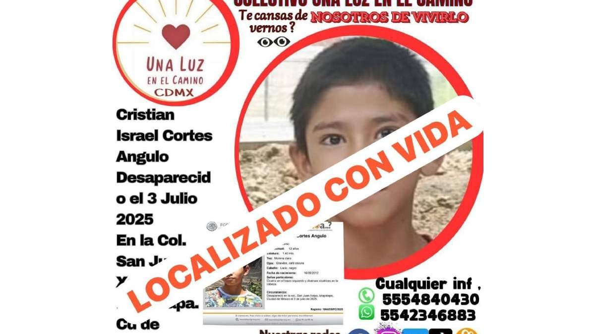 Cristian, localizado con vida