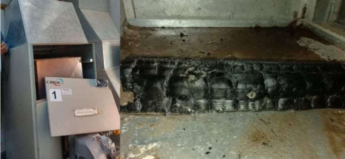 Incendio en una de las calderas de la escuela 354. Fuente: (Facebook)