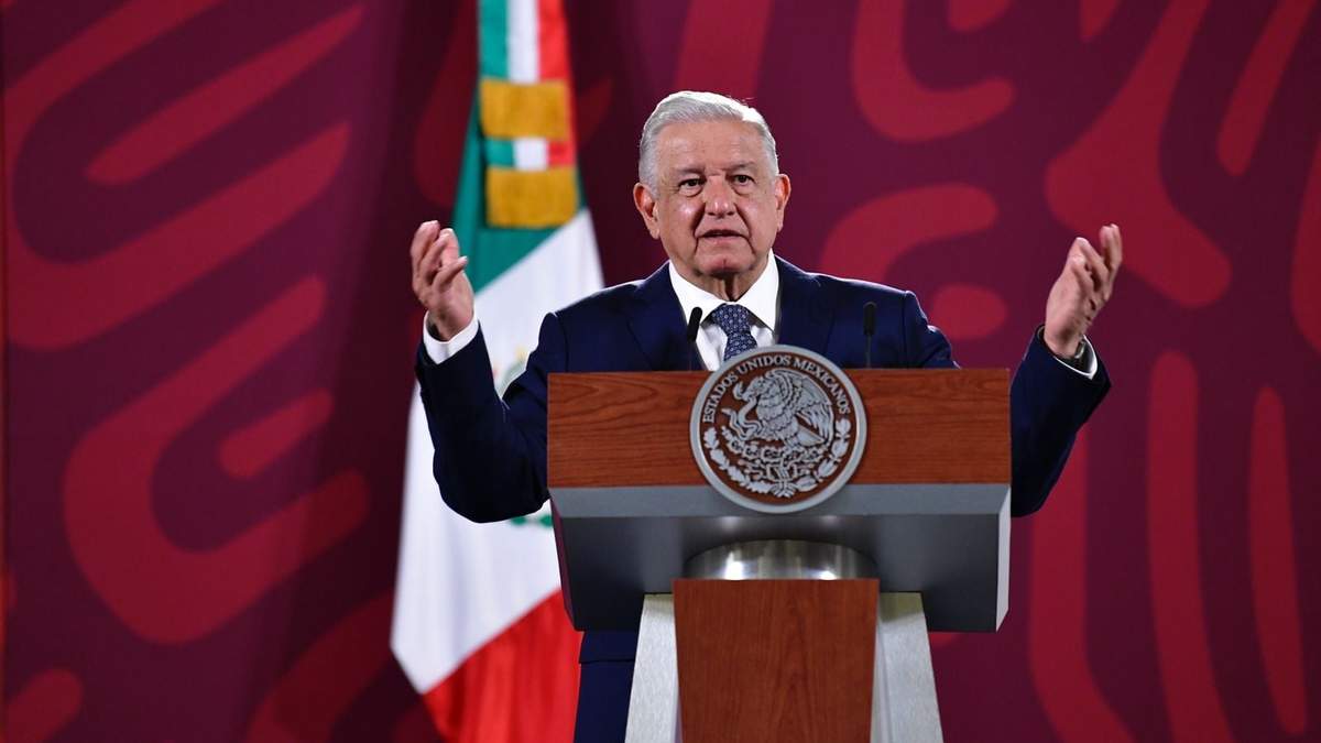 El presidente durante su conferencia matutina de este martes en Palacio Nacional