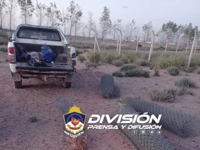 La Policía del Neuquén secuestró cuatro rollos de alambrado y una camioneta en la meseta