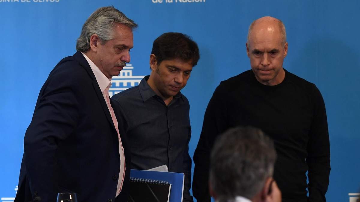 Alberto Fernández, Axel Kicillof y Horacio Rodríguez Larreta. Fuente: (Twitter)