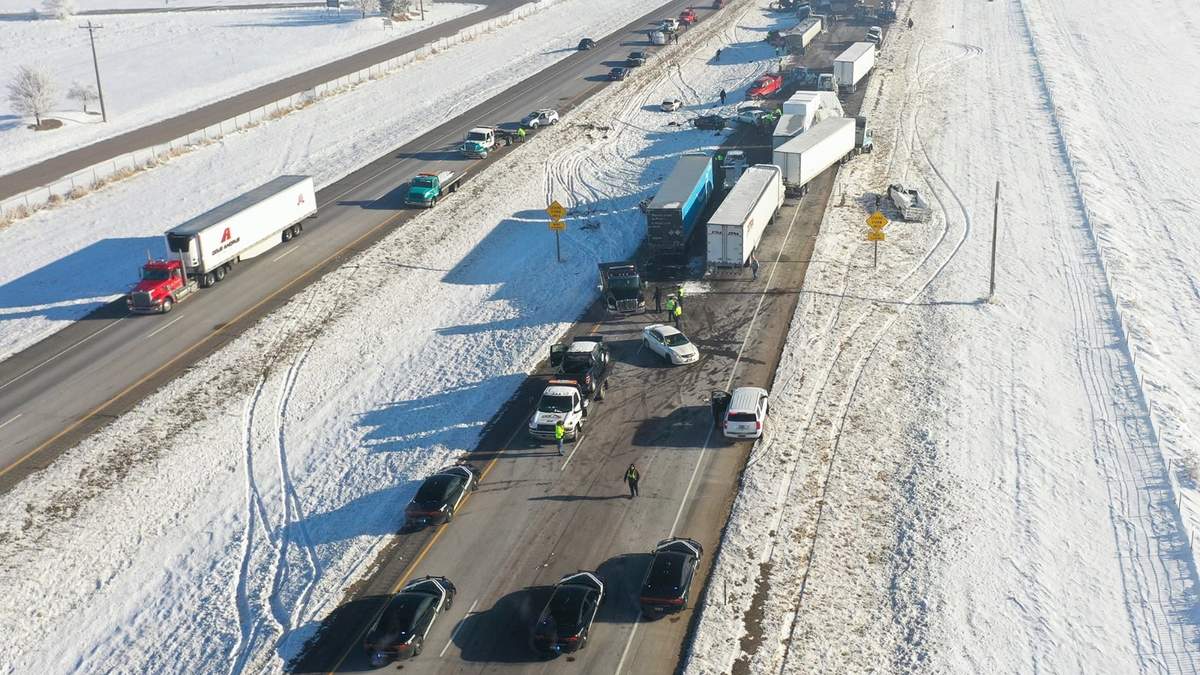 El choque múltiple en la autopista