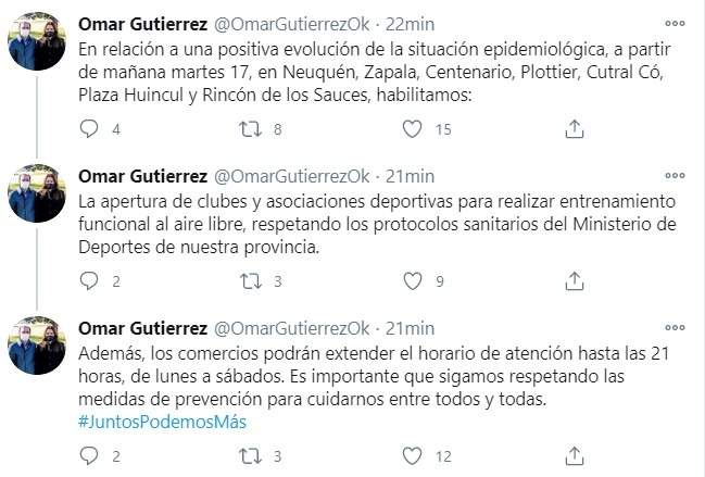 Tuit de Gutiérrez. Fuente: (Twitter)