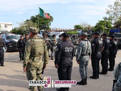 Refuerzan seguridad en Villahermosa con operativo interinstitucional ante alta incidencia criminal
