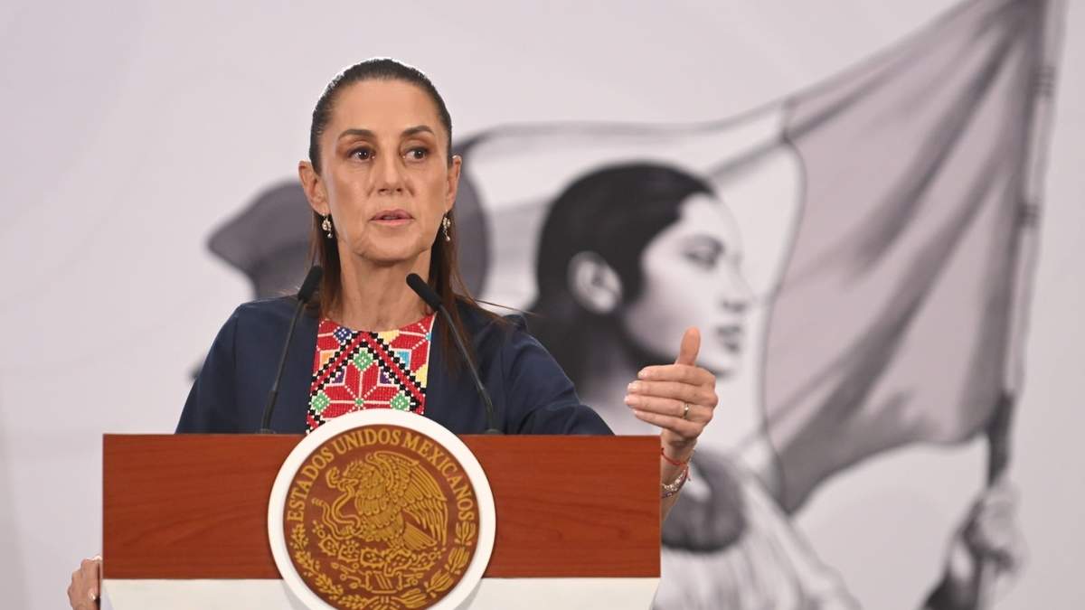 La presidenta Claudia Sheinbaum en la conferencia matutina de Palacio Nacional, el martes 28 de abril de 2026