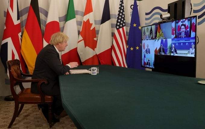Los miembros del G7 en reunión virtual
