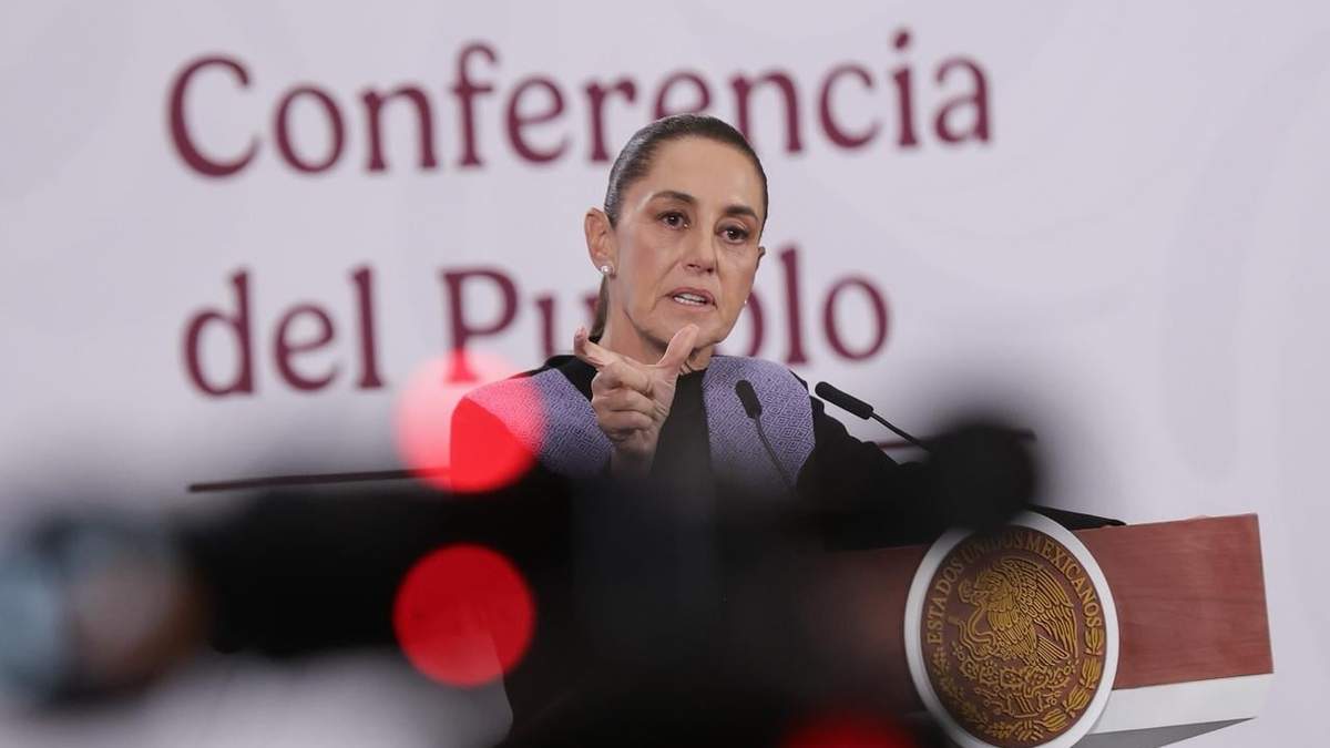 La presidenta Claudia Sheinbaum en la conferencia matutina de Palacio Nacional, el jueves 26 de marzo de 2026