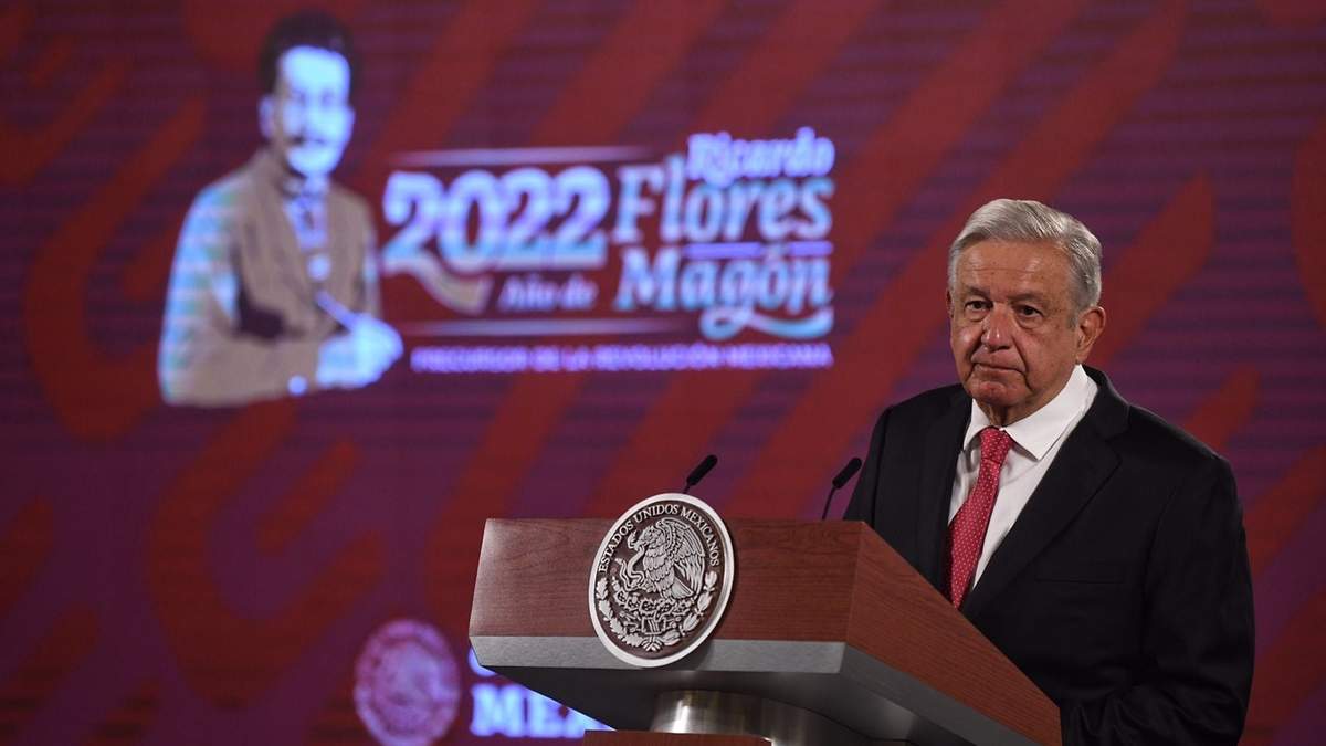 El presidente durante la conferencia de este martes en Palacio Nacional