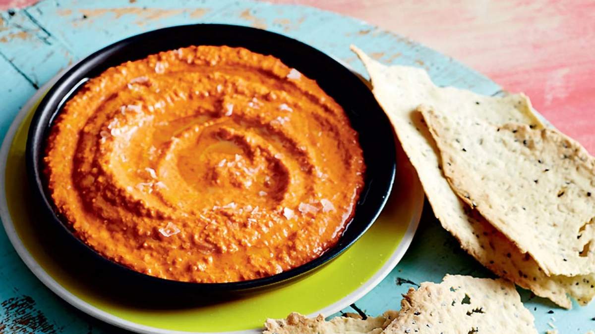 Hummus de morrón. Fuente: (X)