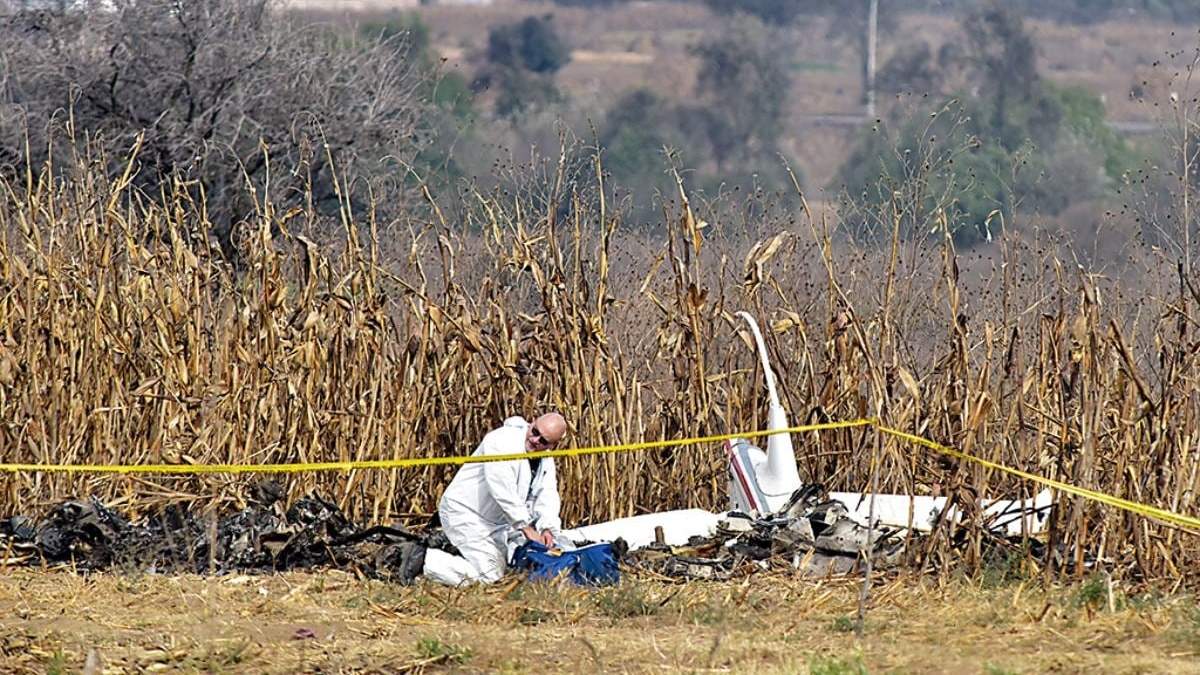 El sitio donde cayó el helicóptero que transportaba a Martha Erika Alonso Hidalgo y Rafael Moreno Valle