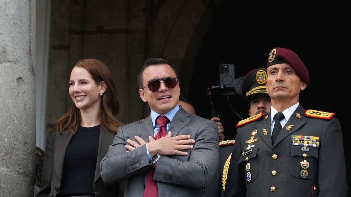 El presidente de Ecuador, Daniel Noboa, y su esposa Lavinia Valbonesi