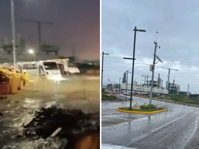 Calderón llama “bodrio” a Dos Bocas tras supuesta inundación; Nahle publica fotos y presume drenaje