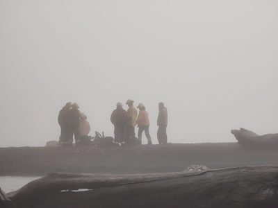 Brigadistas y bomberos de Junín de los Andes combaten un incendio en el Lago Tromen