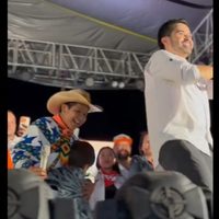 Yuawy canta por primera vez en mitin de Jorge Álvarez Máynez
