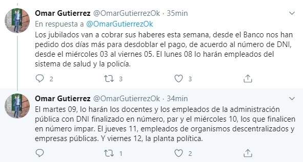 Tuits de Omar Gutiérrez
