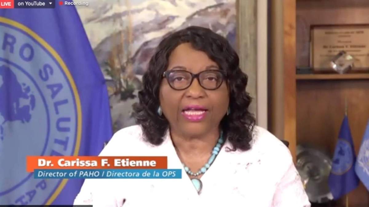 Carisse Etienne, directora de la Organización Panamericana de la Salud, en la videoconferencia