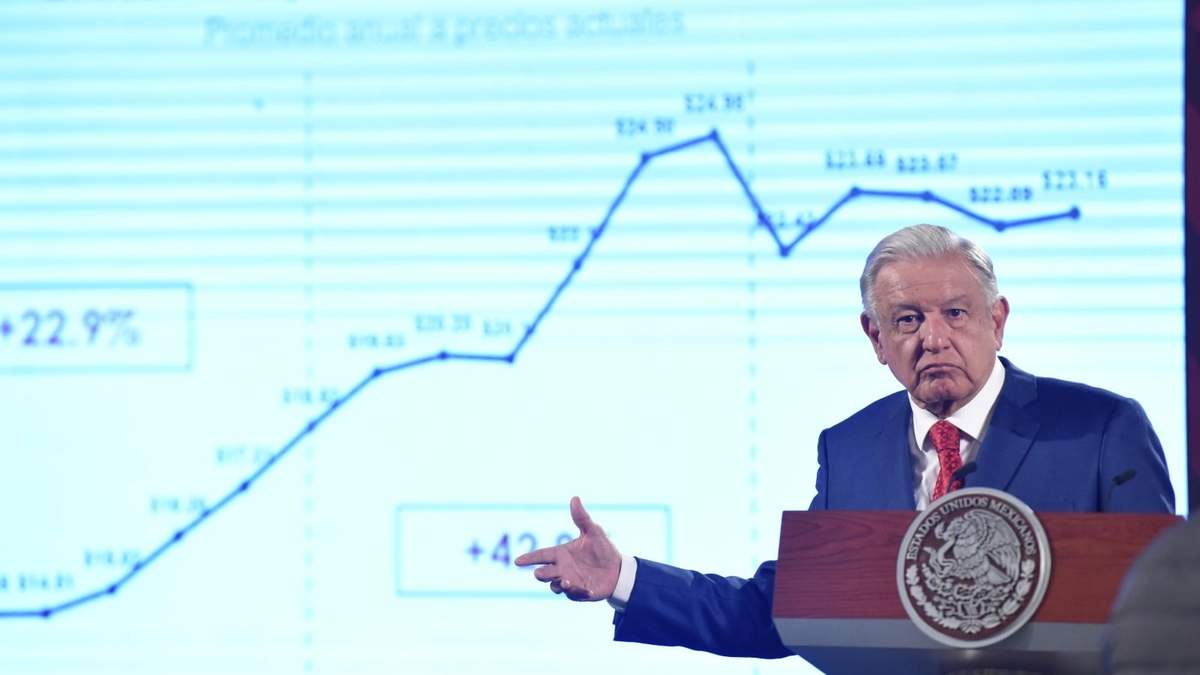 El presidente Andrés Manuel López Obrador en su conferencia matutina