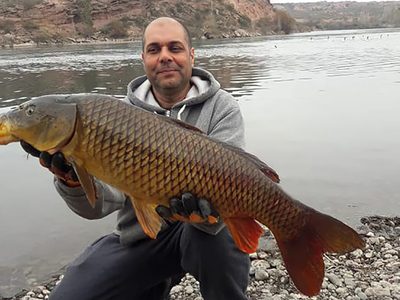 Pescó una carpa de 7 kilos en el la Isla Jordán y ahora es furor en las redes sociales