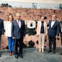 AMLO, Sheinbaum, Adán Augusto López y Slim asisten a celebración de Epigmenio Ibarra y Argos