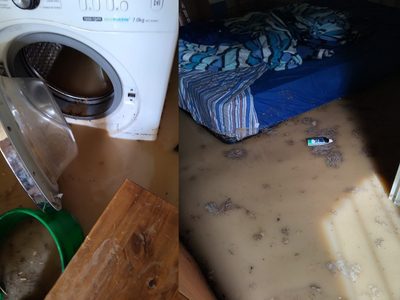 Un aluvión de agua en Zapala dejó viviendas inundadas y calles abnegadas