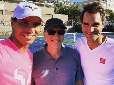Por una acción benéfica: el día que Bill Gates jugó con Rafael Nadal y Roger Federer