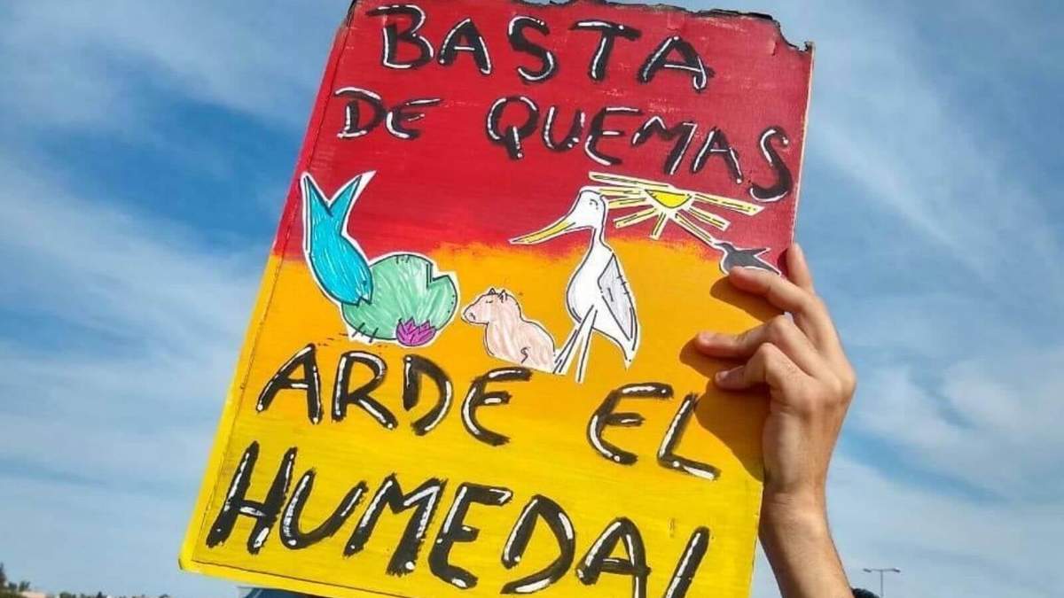 Reclamo por los humedales. Fuente: (Twitter)