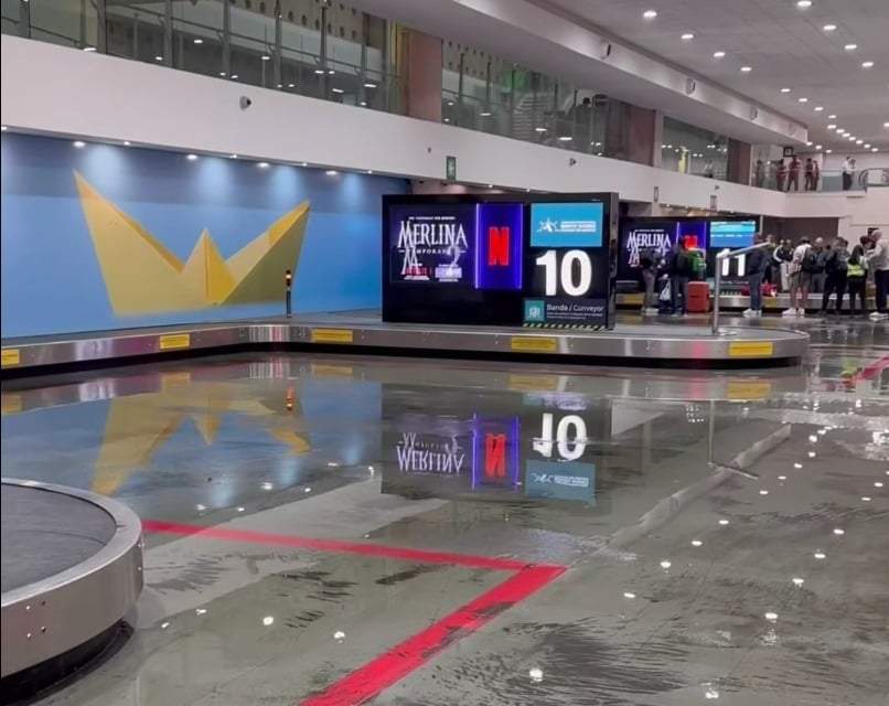 Salas del aeropuerto de la CDMX, inundadas