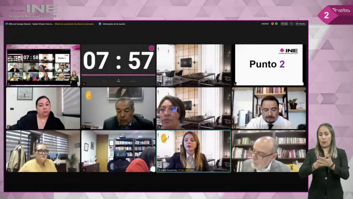 Sesión virtual del Consejo General del INE