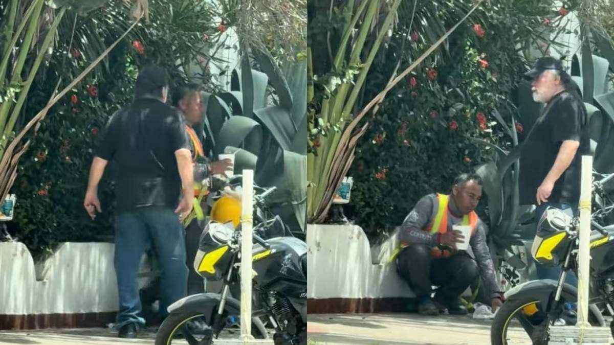 El extranjero increpó a un obrero por comer en la banqueta, cerca del malecón de Mazatlán.