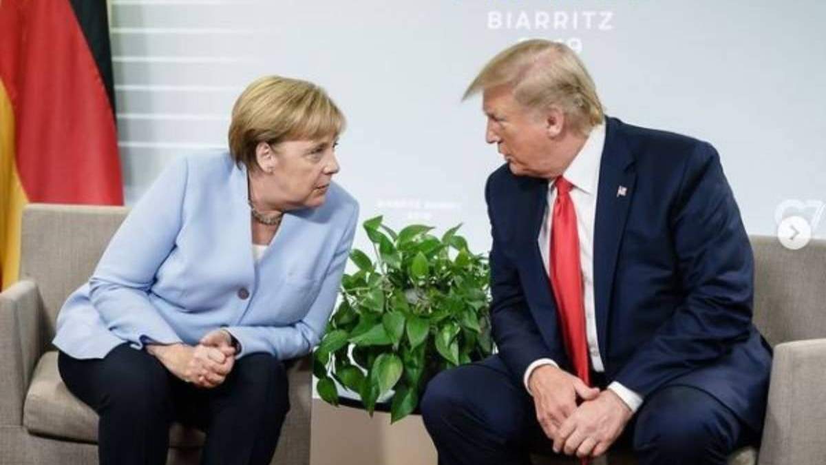 Merkel y Trump en una reunión en 2019
