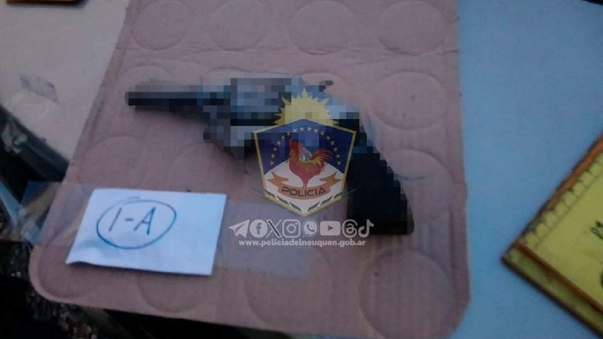 El arma calibre 22 largo secuestrado por los policías en el allanamiento. Fuente: (Policía de Neuquén)