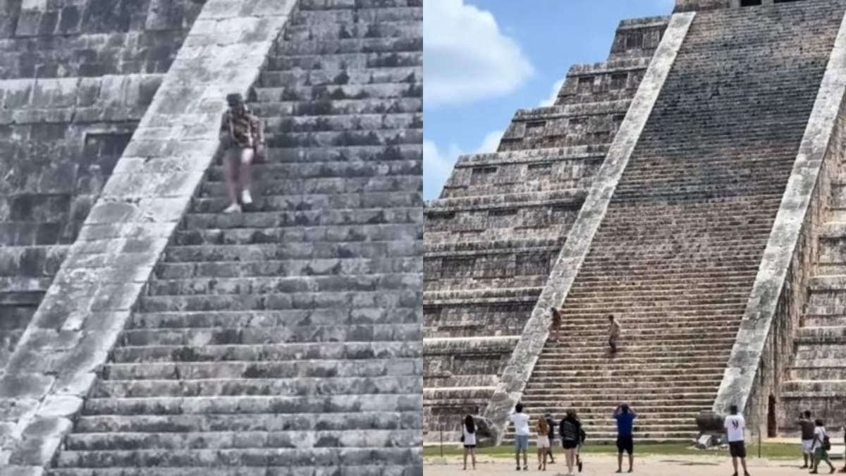 Nuevo incidente en Chichén Itzá: visitantes burlan vigilancia y suben a El Castillo.