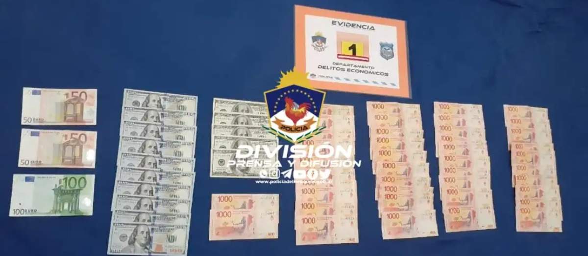 Hallaron dólares y euros productos de una estafa. Fuente: Policía de Neuquén