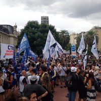 Docentes bonaerenses protestan este lunes frente a la Secretaría de Educación de la Nación