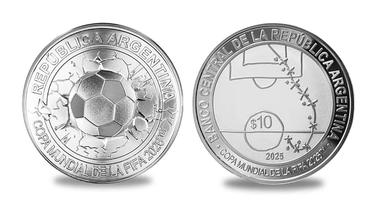 El BCRA lanza una moneda conmemorativa de la Copa Mundial de Fútbol 2026.