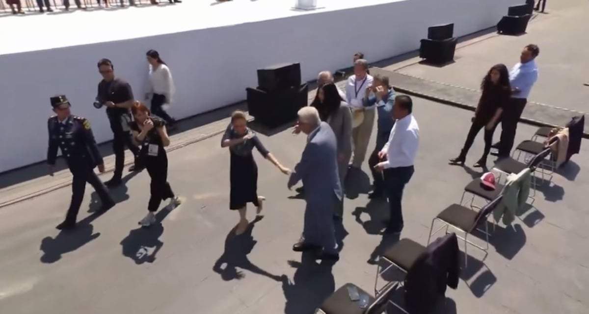 Momento en que morenistas corren hacia la presidenta