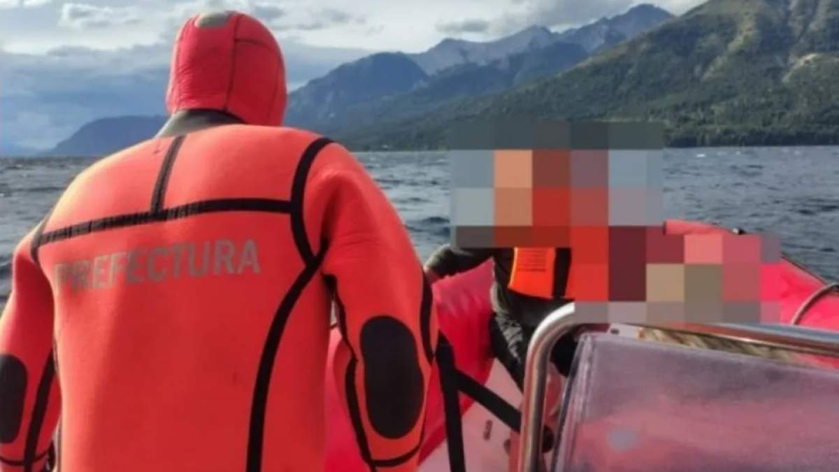 Operativo de Rescate en el Lago Nahuel Huapi. Fuente: (Diario Andino)