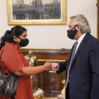 Alberto Fernández se reunió con Margarita Barrientos en Casa Rosada