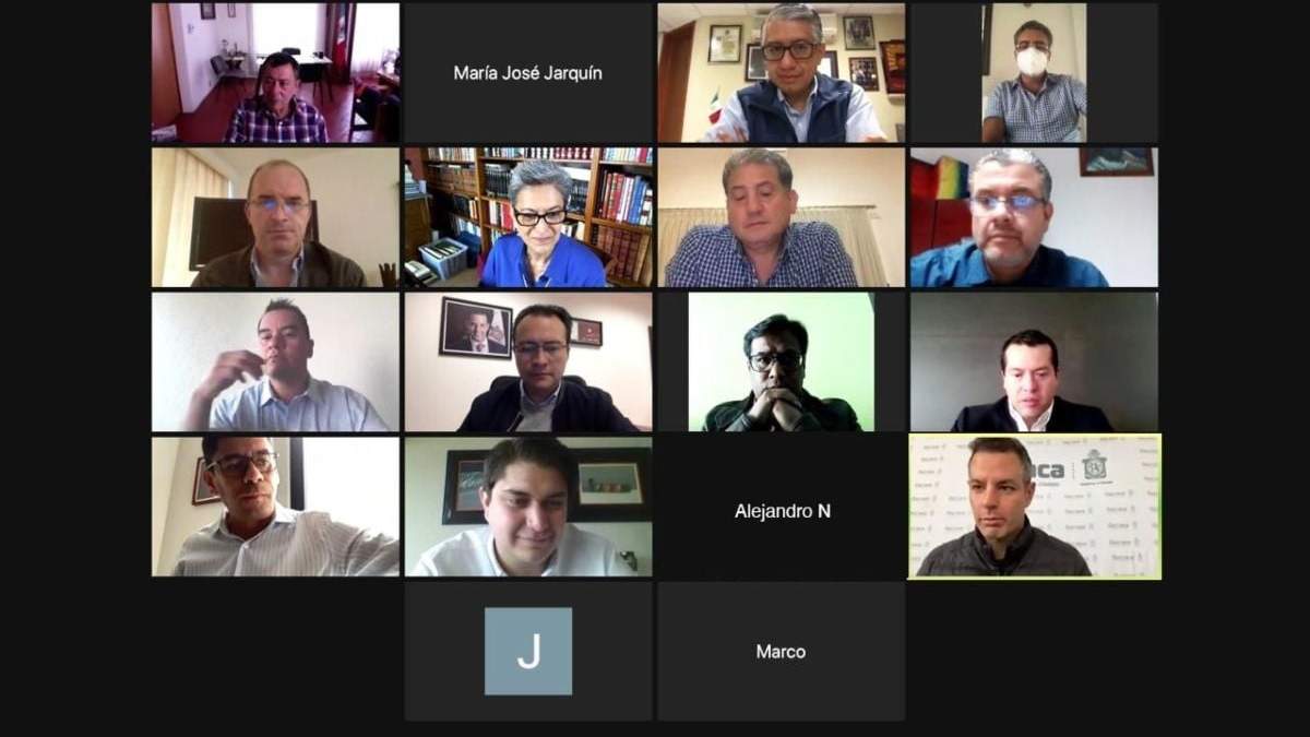 Reunión virtual del gobernador Alejandro Murat con su gabinete