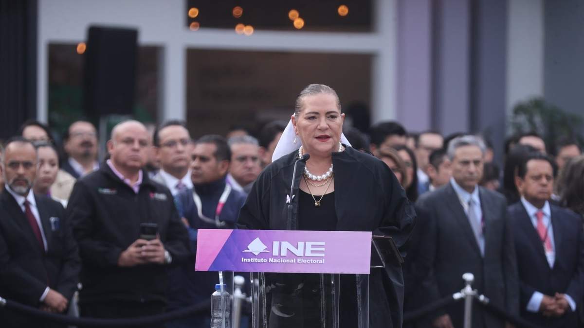 La consejera presidenta del INE, Guadalupe Taddei, en la ceremonia de arranque de la jornada electoral de este 1 de junio