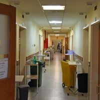 Desolador: una mujer espera un respirador sentada en la guardia del hospital