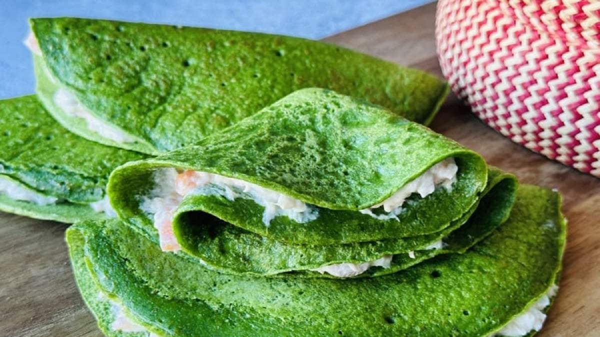 Panqueques de acelga rellenos con salmón y atún. Fuente: (X)