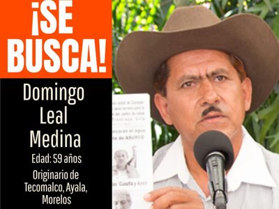 Desaparece Domingo Leal Medina, defensor del agua y la tierra en Morelos