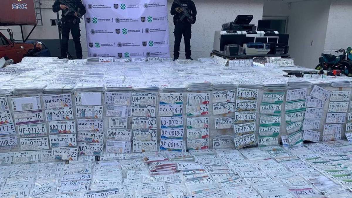 La placas incautadas por la SSC