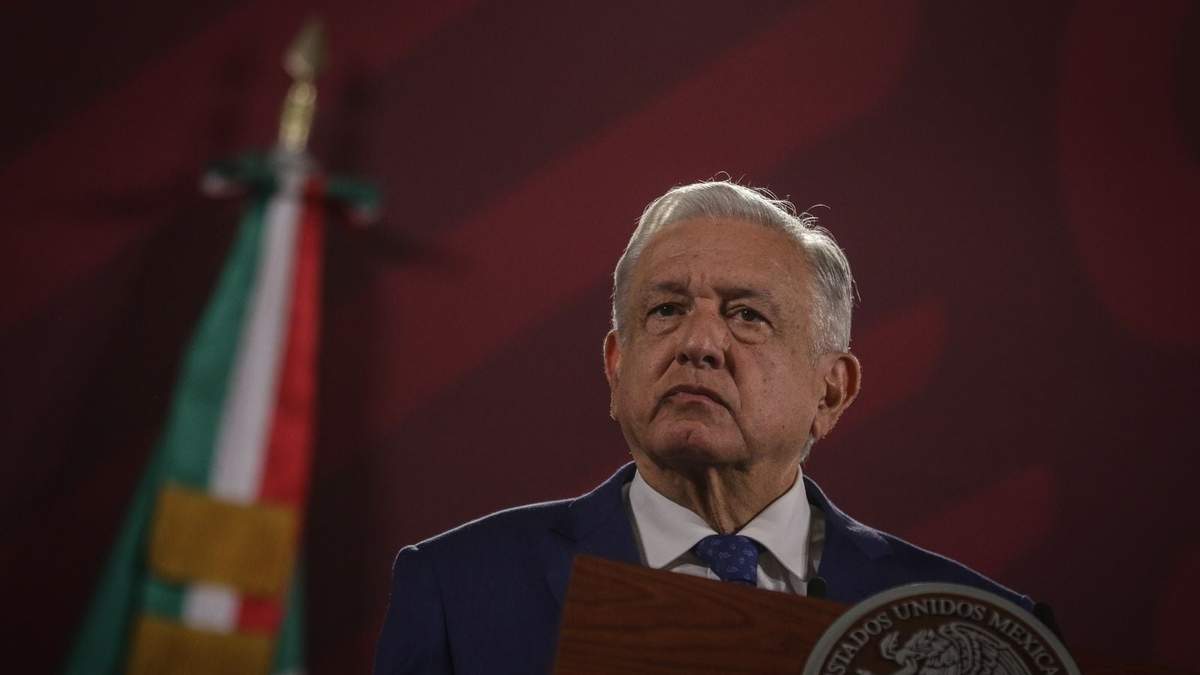 El presidente durante la conferencia matutina de este lunes en Palacio Nacional